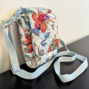Floral Quilted Vera Bradley Crossbody Bag - Multicolor